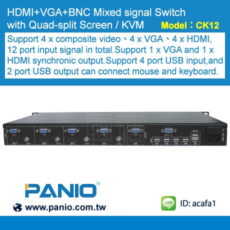 HDMI_VGA_BNC Mixed signal Switch with Quad_split Scree